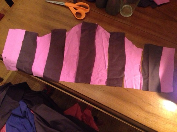 The cut-out material for one sleeve.