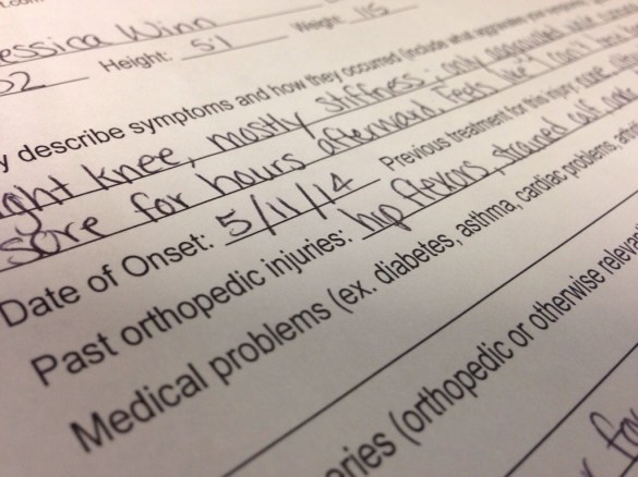 injury screening form