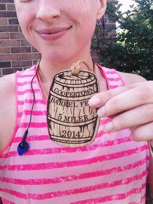 barrel fest 5 miler finishers medal